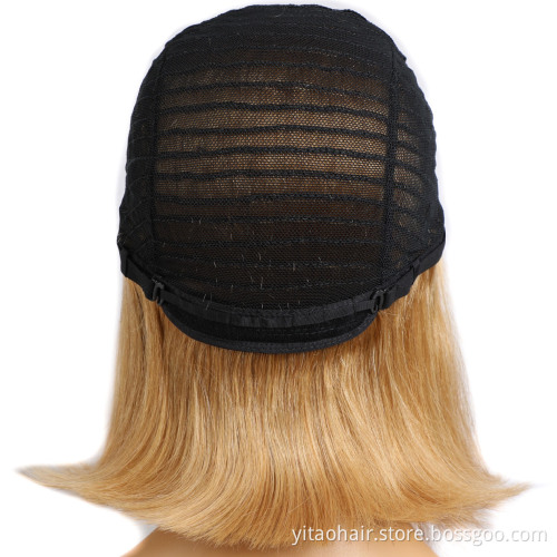 FZY Wholesale price high quality synthetic fibre  wig gold high honey blonde color short bob synthetic hair wig vendor